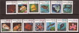 Palau - 1983-4 Definitives, Marine Life Complete Set of 13 Stamps Scott #9-21