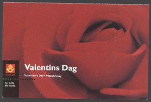 1998 Norway Scott #1188 Valentine's Day Mini Sheet of 3 + 4 Labels