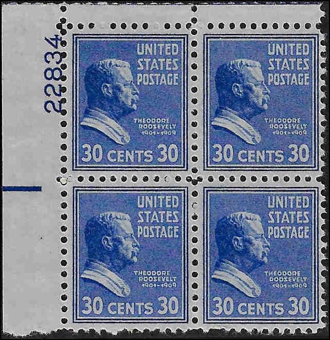 830 Mint,OG,NH... Plate Block of 4... SCV $16.00