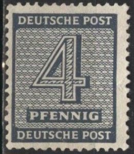 Germany (West Saxony) 14N2 (mng) 4pf numeral, slate (1945)