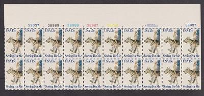 1787 Seeing Eye Dogs MNH plate block of 20