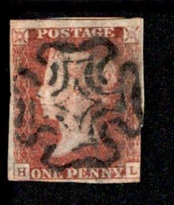 Great Britain #3 Maltese Cross Cancel Lettered HL USD 26.00