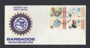 Barbados #524-27  (1980 Rotary set ) on unaddressed P.O. cachet FDC