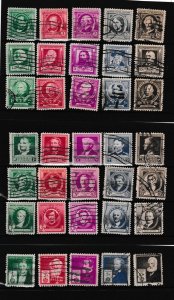 United States # 859-893, Famous Americans, Used Set, 1/3 Cat.