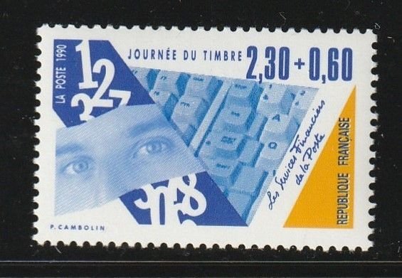 FRANCE 1990 Post Office/Stamp Day; MNH Scott Cat. No. B612; Y & T Cat. No. 2639