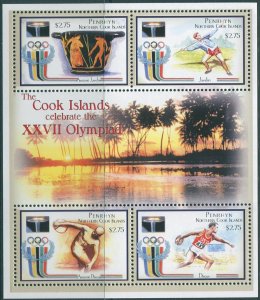 Cook Islands Penrhyn 2000 SG536-539 Olympic Games sheetlet MNH