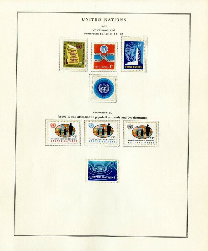 United Nations UN Mint NH 1951 to 1980 New York Stamp Collection