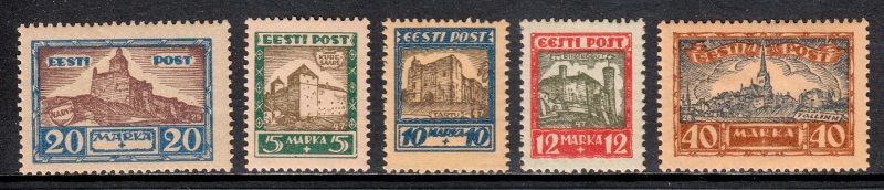 Estonia - Scott #B15-B19 - MH - Toning - SCV $6.20