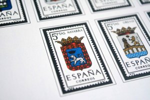 COLOR PRINTED SPAIN 1944-1975 STAMP ALBUM PAGES (100 illustrated pages)