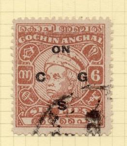 India Cochin 1949 Early Issue Fine Used 6p. Optd 200544