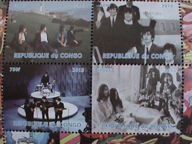 CONGO  STAMP:2013 THE FAMOUS BEATLES MNH S/S SHEET  WITH ORIGINAL GUM.