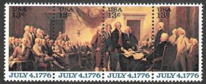 US Scott 1694a - Declaration of Independence - Se-tenant Block of 4 - MNH