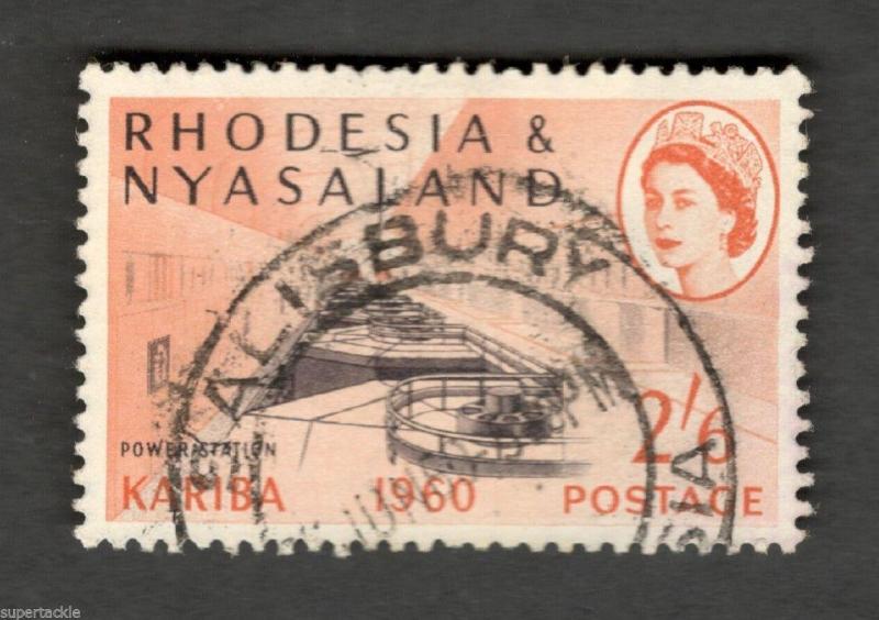 1960 Rhodesia & Nyasaland Sc# 176 - 2sh6p Power Station - Used stamp Cv$8.25