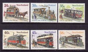 New Zealand-Sc#818-23-unused NH set-Trains-Trolleys-Trams-19