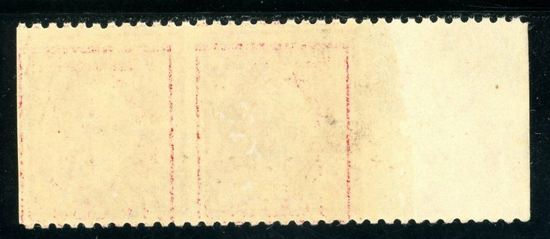 USAstamps Unused VF US 1917 Washington Imperf Between Error Scott 499b OG MNH