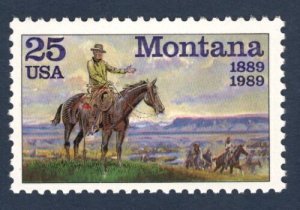1989 Montana Statehood Single 25c Postage Stamp, Sc#2401, MNH, OG