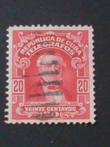 CUBA-RARE TELEGRAPH STAMP-USED VF- LAST ONE SCOTT NOT LISTED -HARD TO FIND