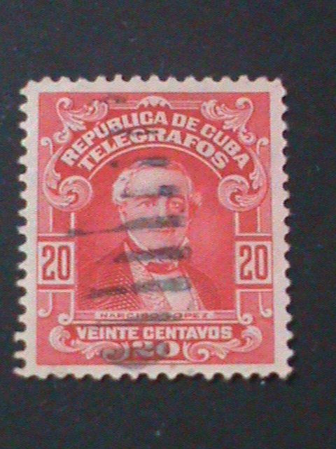 CUBA-RARE TELEGRAPH STAMP-USED VF- LAST ONE SCOTT NOT LISTED -HARD TO FIND