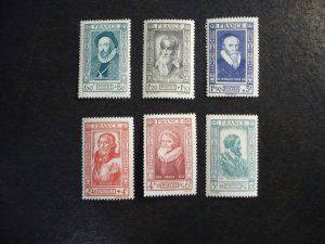 Stamps - France - Scott# B161-B166 - Mint Hinged Set of 6 Stamps