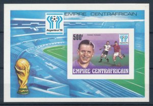 [112726] Central African Rep. 1977 World Cup football Puskas Imperf. Sheet MNH