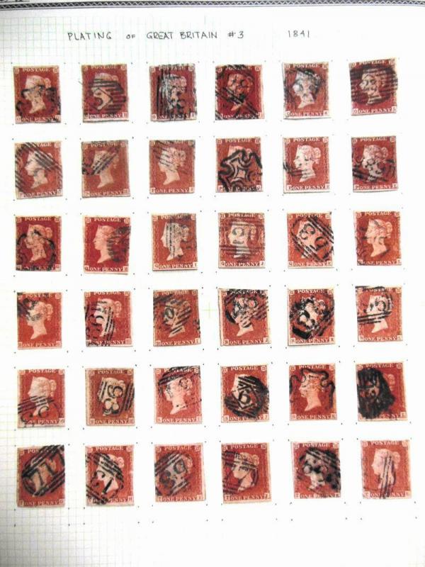 EDW1949SELL : GREAT BRITAIN 1841 Scott #3 Extensive collection of 241 stamps.