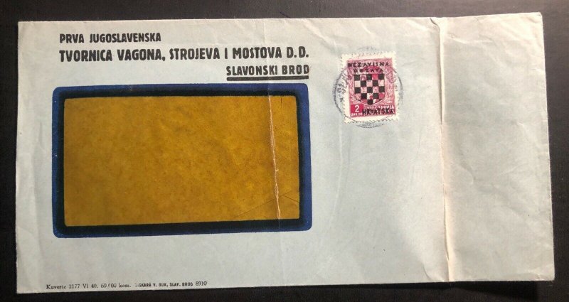 1941 Slavonski Croatia Germany State Censored Commercial Window cover