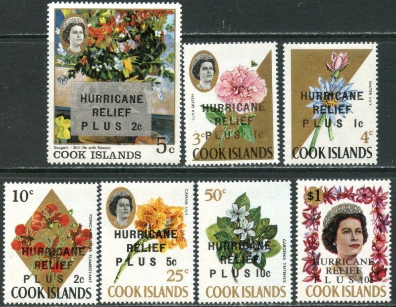 COOK IS. Sc#B1- B7 1968 Hurricane Relief Complete Set OG Mint NH