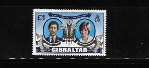 Gibraltar 1981 Royal Wedding Scott 406 MNH