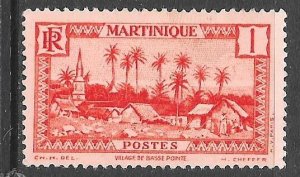 Martinique 133: 1c Village of Basse-Pointe, unused, NG, F-VF