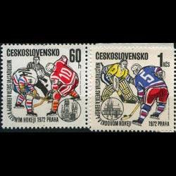 CZECHOSLOVAKIA 1972 - Scott# 1811-2 Hockey Set of 2 NH