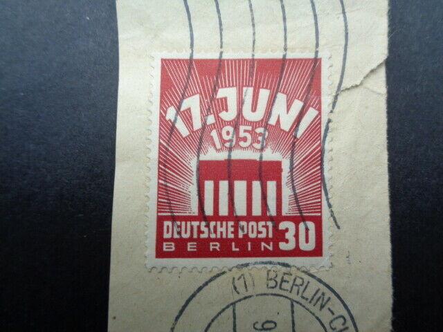 Staqmps Germany - Berlin 1953 Eastern Workers Strike 30 pfg Red on Piece.