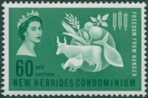 New Hebrides 1963 SG95 60c Freedom from Hunger MLH