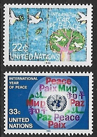 United Nations - N.Y. # 475-476 - Intl. Peace Year - MNH.....{AL56}