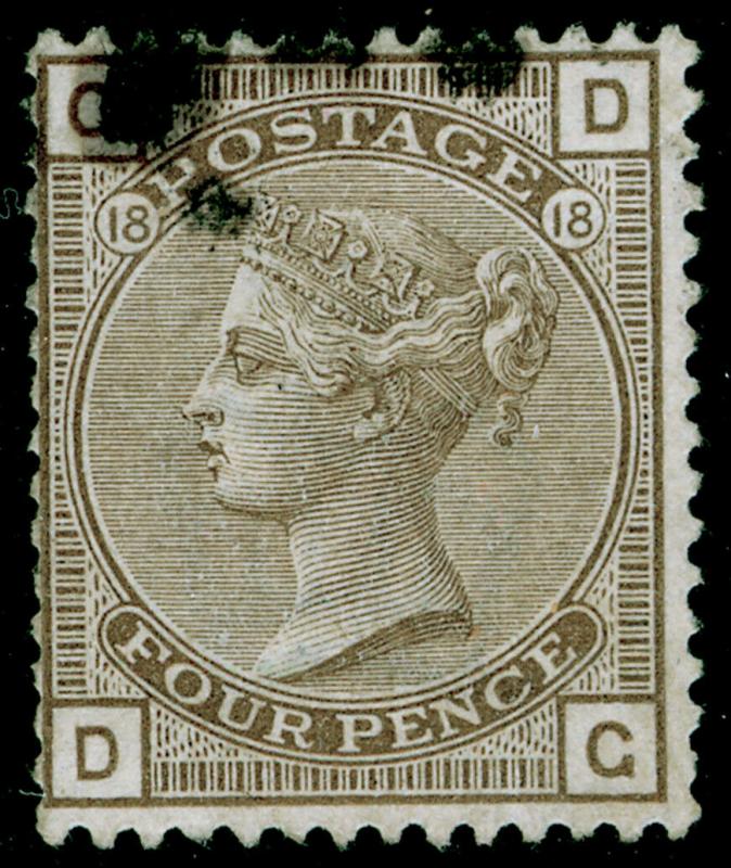 SG160, 4d grey-brown plate 18, FINE USED. Cat £75. DG