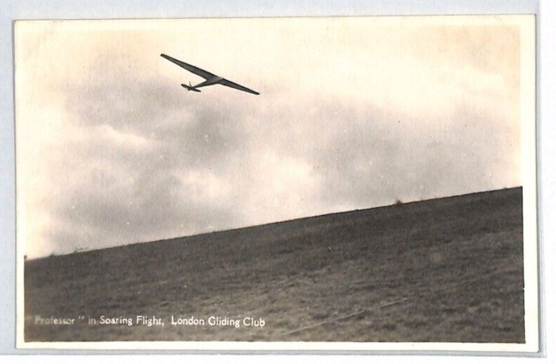 GB RP Card Aviation GLIDER *PROFESSOR* London Gliding Club 1932{ex Slater}PG104