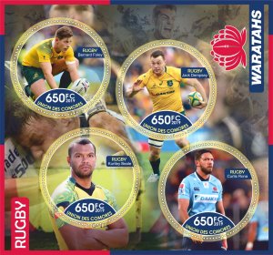 Stamps. Sports. Rugby, Waratahs  2019 year 1+1 sheets perforated