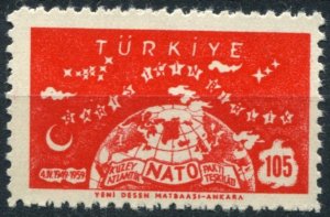 Turkey Sc#1436 MNH, 105k red, NATO, 10th Anniversary (1959)