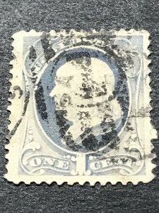 Scott 145 Early US Stamp..1c Franklin... 1870-71 No Grill Used No Gum