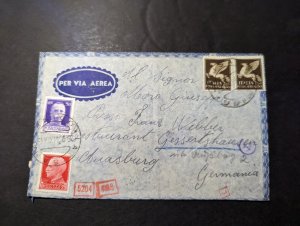 1949 Italy Airmail Cover Latisan to Gessentshausen Germany
