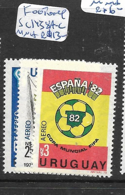 URUGUAY  (PP1604B)   FOOTBALLSC 1438A-C  MNH