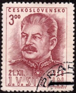 Czechoslovakia 400 - Used - 3k Joseph Stalin (1949) (cv $2.25) +