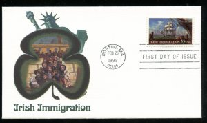 US 3286 Irish Immigration UA Fleetwood cachet FDC