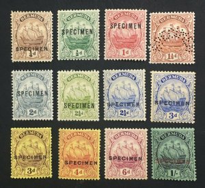 MOMEN: BERMUDA SG #77s/87s SPECIMEN 1922-34 MINT OG H £650 LOT #61523