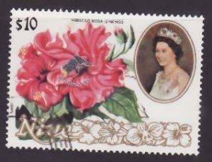 Niue-Sc#594- id5-used set-QEII-Birdpex '90-Flowers-1990-