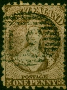 New Zealand 1871 1d Brown SG128 P.10 x 12.5 Fine Used