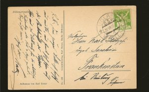 Czechoslovakia SC#87 on PM 1923 Wallenburg Postcard Used