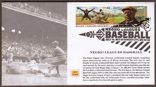 2010 NEGRO LEAGUES BASEBALL~ USA STAMP ~ MPG #2 FDC