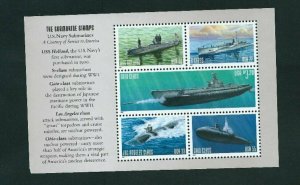 U.S. SCOTT #BK279 - SUBMARINE BOOKLET PANE - SELVEDGE #2 - MNH -  SCV $15.00