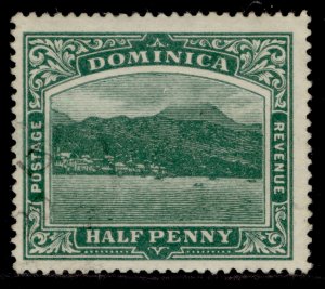 DOMINICA EDVII SG47aw, ½d blue-green, FINE USED.