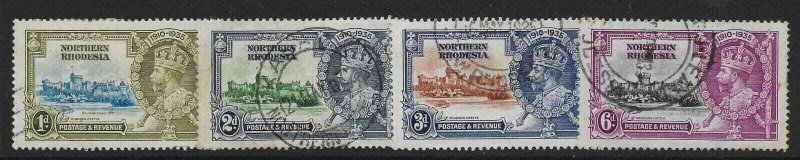 NORTHERN RHODESIA SG18/21 1935 SILVER JUBILEE SET USED